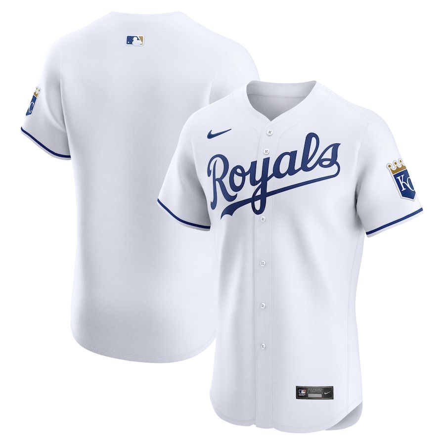 Men Kansas City Royals Nike White Home Elite MLB Jersey-0